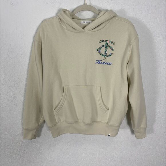 '47 Minnesota Twins Baseball Ivory Hooded Pullover Sweatshirt Women's Size Small - Picture 1 of 8
